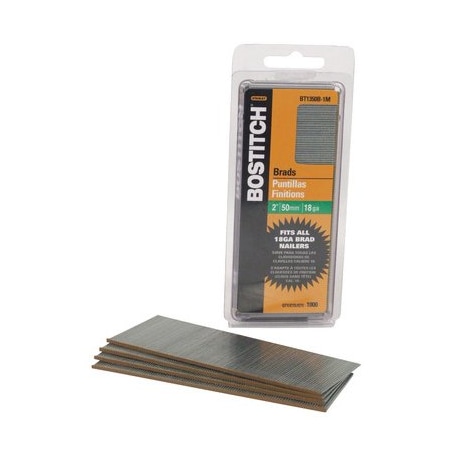 Bostitch Collated Brad Nail, 2 in L, 18 ga, Coated, Brad Head BT1350B